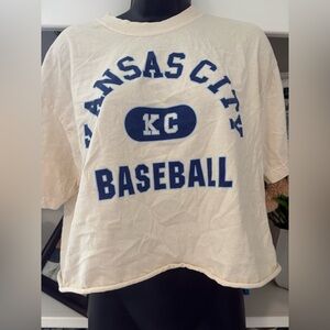 Comfort Colors  Kansas City Baseball Tee - Cream and Blue